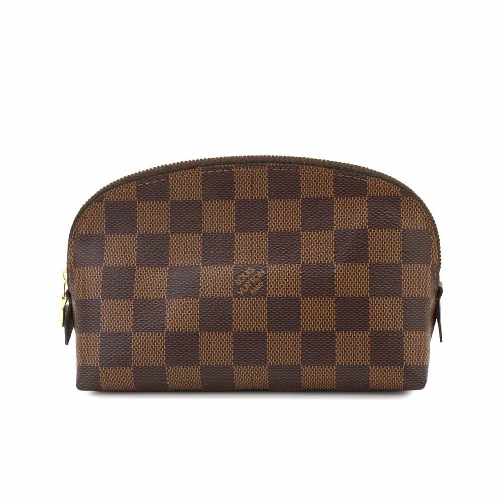 Louis Vuitton Pochette Tic PM Damier Handbag Pouch Ebene Brown N47516 RFID Co...